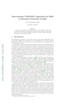 Deterministic CONGEST Algorithm for MDS on Bounded Arboricity Graphs
