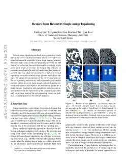 Restore from Restored: Single-image Inpainting
