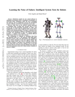 Learning the Noise of Failure: Intelligent System Tests for Robots