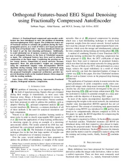Orthogonal Features-based EEG Signal Denoising using Fractionally
  Compressed AutoEncoder