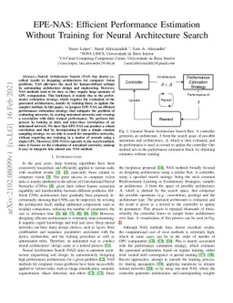 EPE-NAS: Efficient Performance Estimation Without Training for Neural
  Architecture Search