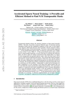 Accelerated Sparse Neural Training: A Provable and Efficient Method to
  Find N:M Transposable Masks