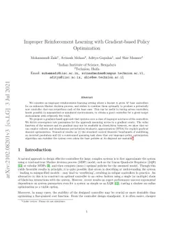 Improper Reinforcement Learning with Gradient-based Policy Optimization
