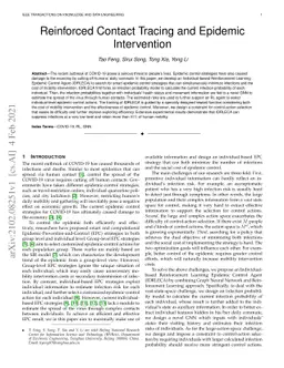 Reinforced Contact Tracing and Epidemic Intervention