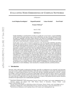 Evaluating Node Embeddings of Complex Networks
