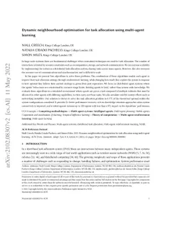 Dynamic neighbourhood optimisation for task allocation using multi-agent