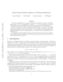 Faster Kernel Matrix Algebra via Density Estimation