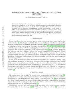 Topological Deep Learning: Classification Neural Networks