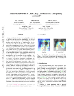Interpretable COVID-19 Chest X-Ray Classification via Orthogonality
  Constraint