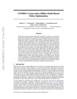 COMBO: Conservative Offline Model-Based Policy Optimization