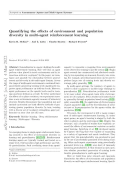 Quantifying the effects of environment and population diversity in
  multi-agent reinforcement learning