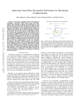 Improving Visual Place Recognition Performance by Maximising
  Complementarity