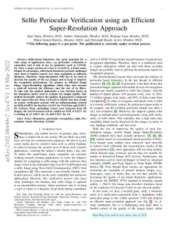Selfie Periocular Verification using an Efficient Super-Resolution
  Approach