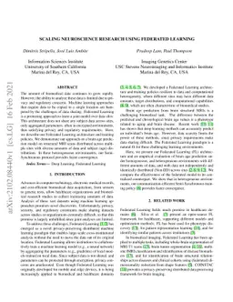 Scaling Neuroscience Research using Federated Learning