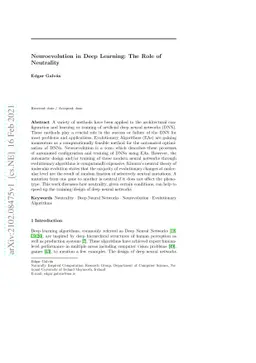 Neuroevolution in Deep Learning: The Role of Neutrality