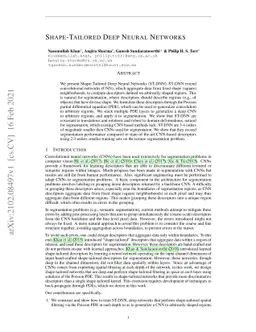 Shape-Tailored Deep Neural Networks