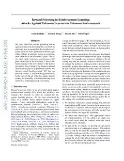 Reward Poisoning in Reinforcement Learning: Attacks Against Unknown
  Learners in Unknown Environments