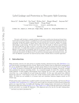 Label Leakage and Protection in Two-party Split Learning