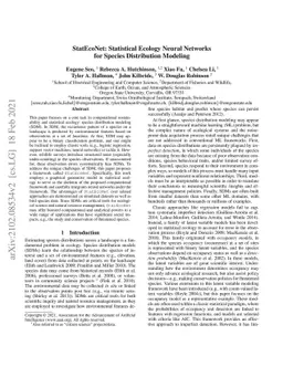 StatEcoNet: Statistical Ecology Neural Networks for Species Distribution
  Modeling