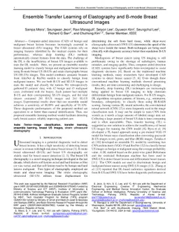 Ensemble Transfer Learning of Elastography and B-mode Breast Ultrasound
  Images