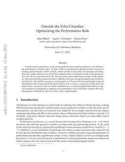 Outside the Echo Chamber: Optimizing the Performative Risk