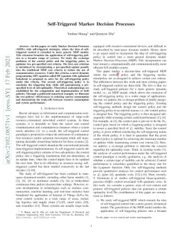 Self-Triggered Markov Decision Processes