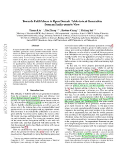 Towards Faithfulness in Open Domain Table-to-text Generation from an
  Entity-centric View