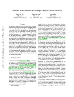 Centroid Transformers: Learning to Abstract with Attention