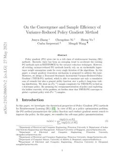 On the Convergence and Sample Efficiency of Variance-Reduced Policy
  Gradient Method