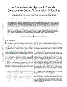 A Game-theoretic Approach Towards Collaborative Coded Computation
  Offloading