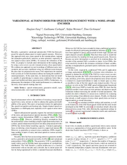 Variational Autoencoder for Speech Enhancement with a Noise-Aware
  Encoder