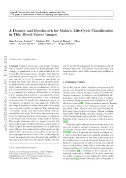 A Dataset and Benchmark for Malaria Life-Cycle Classification in Thin
  Blood Smear Images