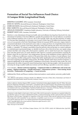 Formation of Social Ties Influences Food Choice: A Campus-Wide
  Longitudinal Study