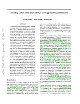 Muddling Labels for Regularization, a novel approach to generalization