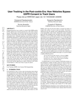 User Tracking in the Post-cookie Era: How Websites Bypass GDPR Consent
  to Track Users