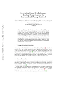 Leveraging Query Resolution and Reading Comprehension for Conversational
  Passage Retrieval