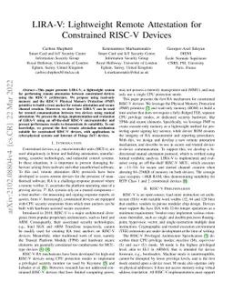LIRA-V: Lightweight Remote Attestation for Constrained RISC-V Devices