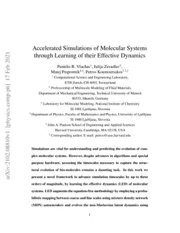 Accelerated Simulations of Molecular Systems through Learning of their
  Effective Dynamics