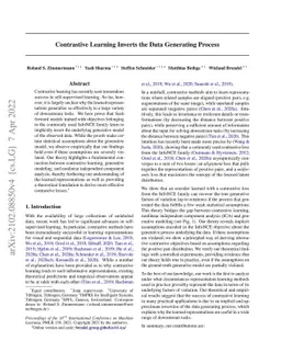 Contrastive Learning Inverts the Data Generating Process