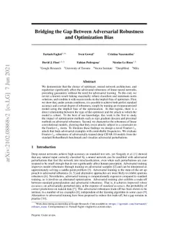 Bridging the Gap Between Adversarial Robustness and Optimization Bias