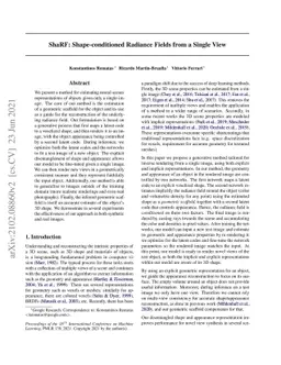 ShaRF: Shape-conditioned Radiance Fields from a Single View