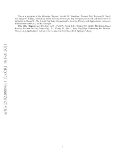 Blockchain-based Security Services for Fog Computing