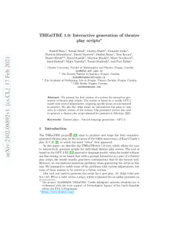 THEaiTRE 1.0: Interactive generation of theatre play scripts