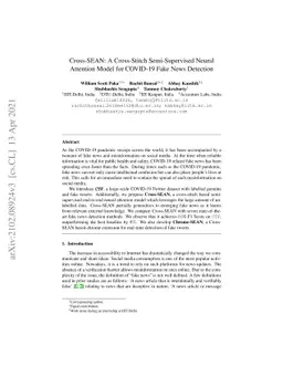 Cross-SEAN: A Cross-Stitch Semi-Supervised Neural Attention Model for
  COVID-19 Fake News Detection