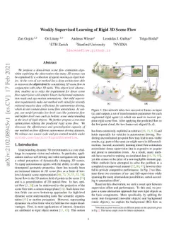 Weakly Supervised Learning of Rigid 3D Scene Flow