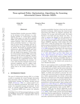 Near-optimal Policy Optimization Algorithms for Learning Adversarial
  Linear Mixture MDPs