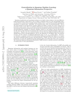Generalization in Quantum Machine Learning: a Quantum Information
  Perspective