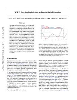 BORE: Bayesian Optimization by Density-Ratio Estimation