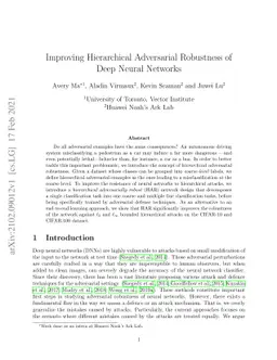 Improving Hierarchical Adversarial Robustness of Deep Neural Networks