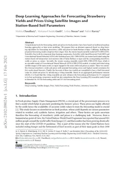 Deep Learning Approaches for Forecasting Strawberry Yields and Prices
  Using Satellite Images and Station-Based Soil Parameters